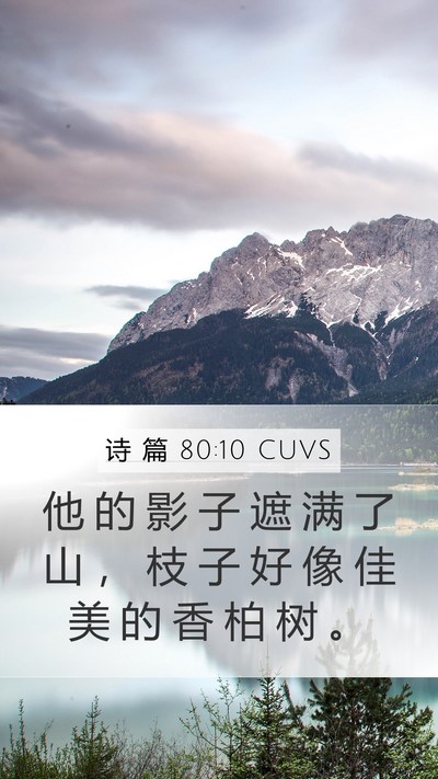 诗 篇 80:10 CUVS Bible Verse Image