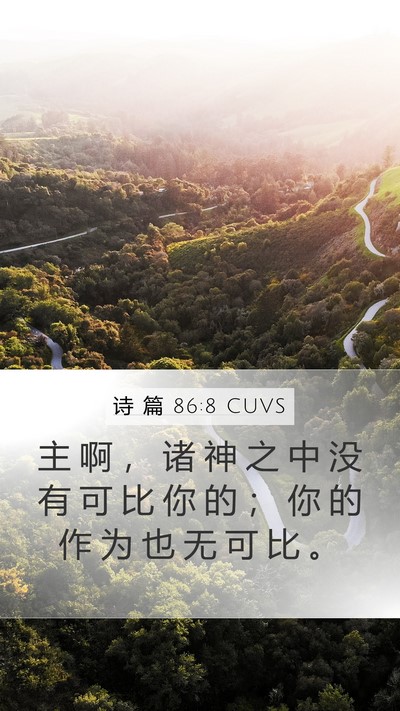 诗 篇 86:8 CUVS Bible Verse Image