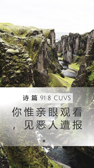 诗 篇 91:8 CUVS Bible Verse Image