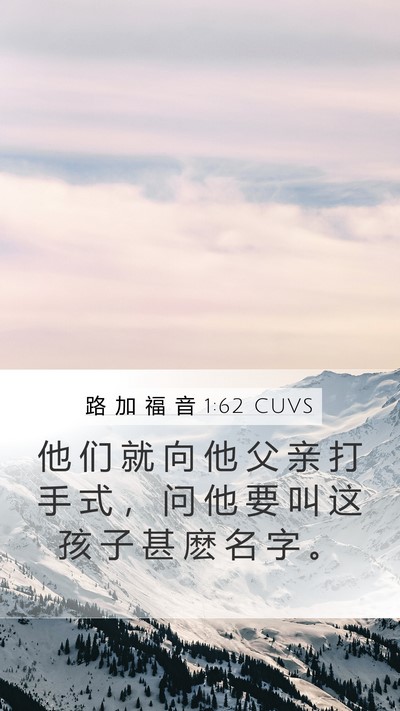 路 加 福 音 1:62 CUVS Bible Verse Image