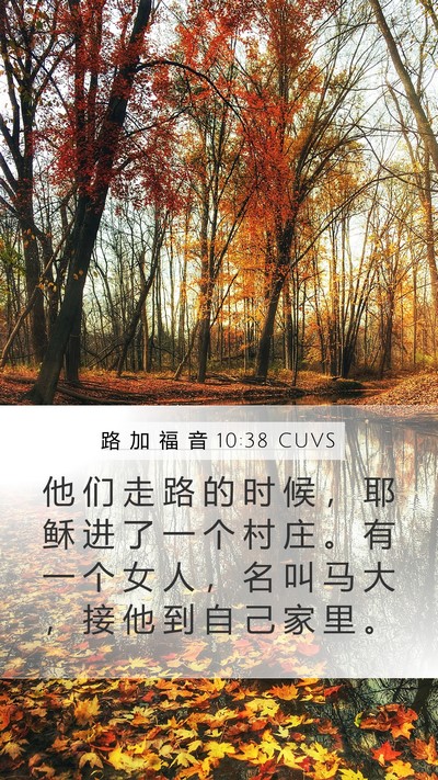 路 加 福 音 10:38 CUVS Bible Verse Image