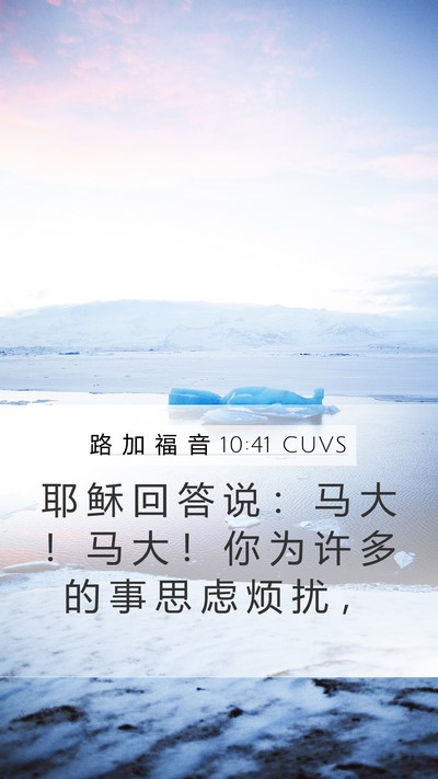 路 加 福 音 10:41 CUVS Mobile Phone Wallpaper - 耶 稣 回 答 说 ： 马 大 ！ 马 大 ！ - Mobile Bible Verse Wallpaper