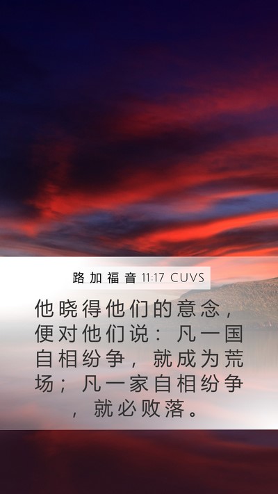 路 加 福 音 11:17 CUVS Bible Verse Image
