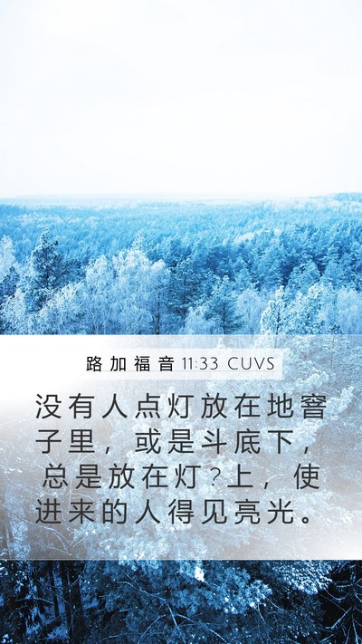 路 加 福 音 11:33 CUVS Mobile Phone Wallpaper - 没 有 人 点 灯 放 在 地 窨 子 里 ， - Mobile Bible Verse Wallpaper