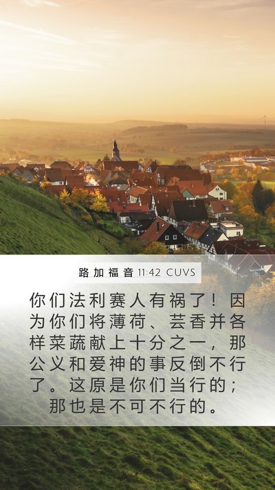 路 加 福 音 11:42 CUVS Bible Verse Image
