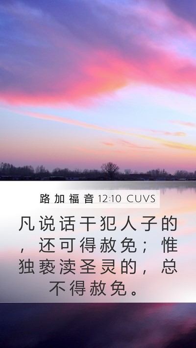 路 加 福 音 12:10 CUVS Mobile Phone Wallpaper - 凡 说 话 干 犯 人 子 的 ， 还 可 得 - Mobile Bible Verse Wallpaper