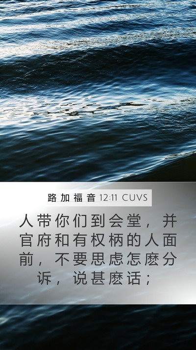 路 加 福 音 12:11 CUVS Bible Verse Image