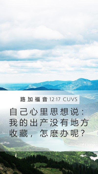 路 加 福 音 12:17 CUVS Bible Verse Image