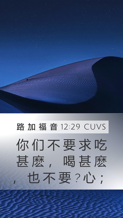 路 加 福 音 12:29 CUVS Bible Verse Image