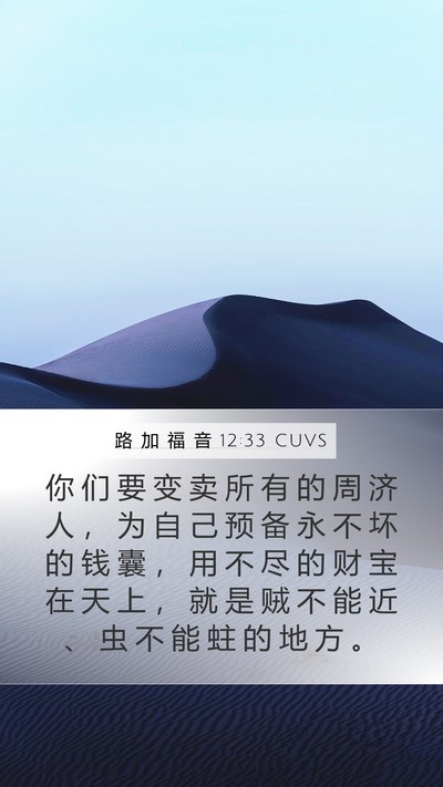 路 加 福 音 12:33 CUVS Bible Verse Image