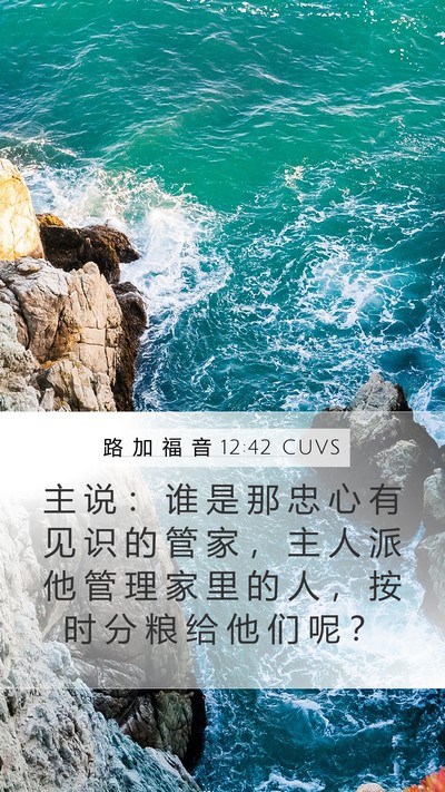 路 加 福 音 12:42 CUVS Bible Verse Image