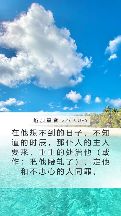 路 加 福 音 12:46 CUVS Bible Verse Image