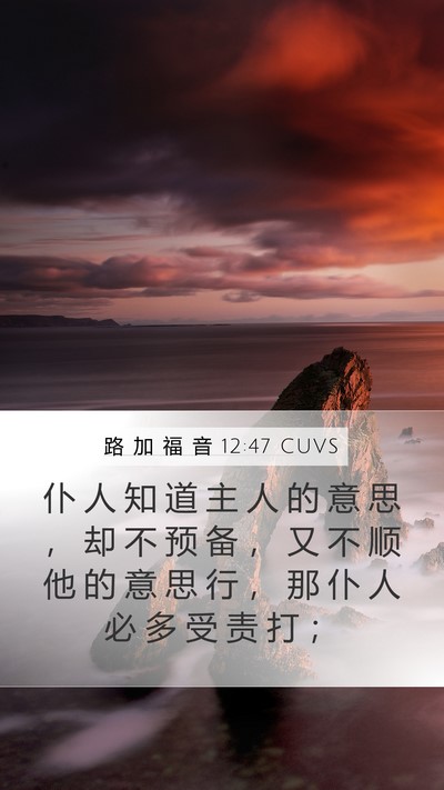 路 加 福 音 12:47 CUVS Bible Verse Image