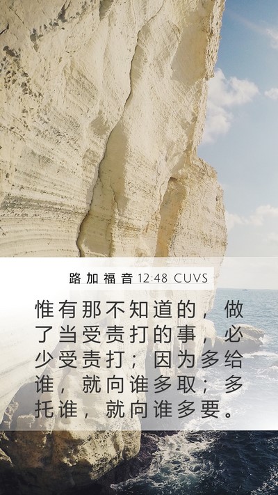 路 加 福 音 12:48 CUVS Bible Verse Image