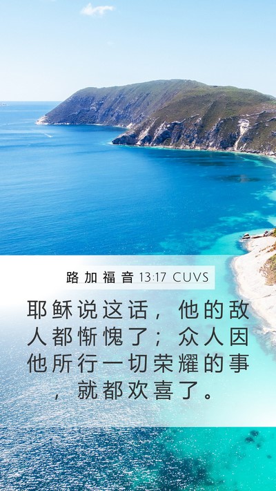 路 加 福 音 13:17 CUVS Bible Verse Image