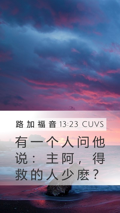 路 加 福 音 13:23 CUVS Bible Verse Image