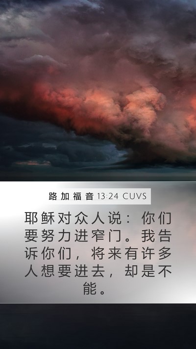 路 加 福 音 13:24 CUVS Bible Verse Image