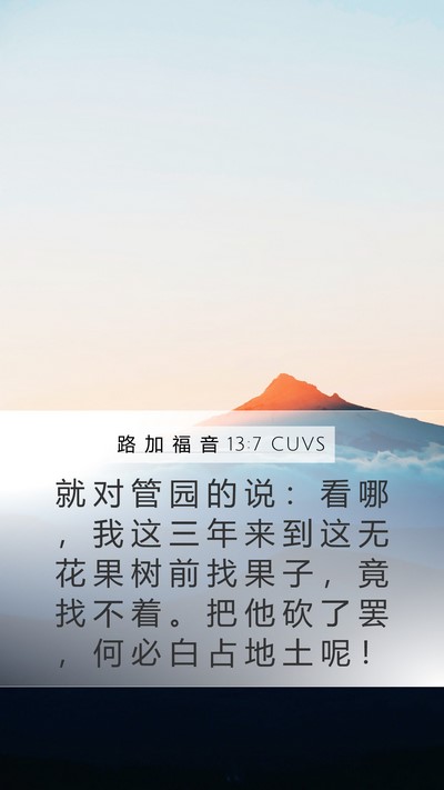 路 加 福 音 13:7 CUVS Bible Verse Image