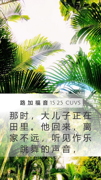 路 加 福 音 15:25 CUVS Bible Verse Image