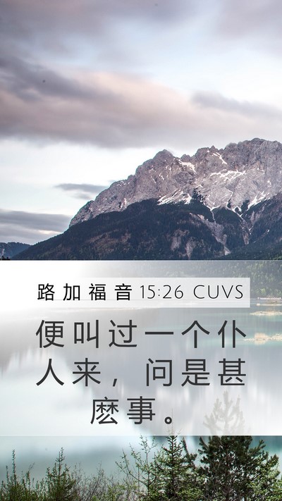 路 加 福 音 15:26 CUVS Mobile Phone Wallpaper - 便 叫 过 一 个 仆 人 来 ， 问 是 甚 - Mobile Bible Verse Wallpaper