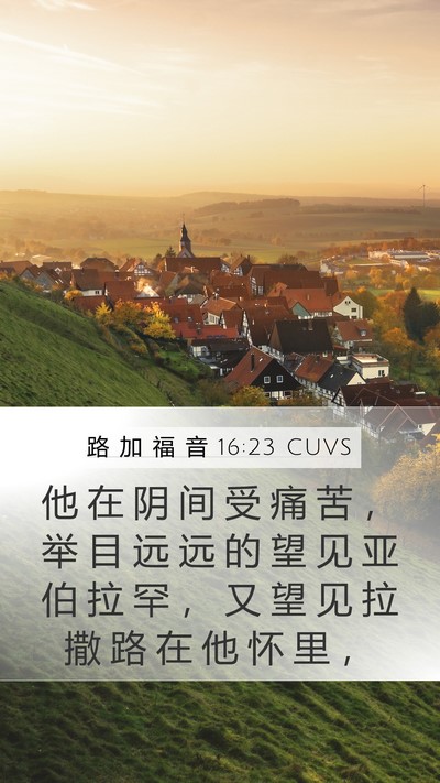 路 加 福 音 16:23 CUVS Bible Verse Image