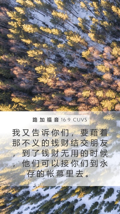 路 加 福 音 16:9 CUVS Bible Verse Image