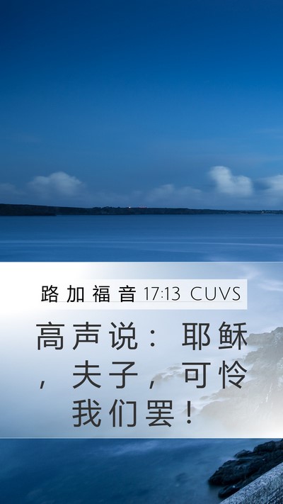路 加 福 音 17:13 CUVS Mobile Phone Wallpaper - 高 声 说 ： 耶 稣 ， 夫 子 ， 可 怜 - Mobile Bible Verse Wallpaper