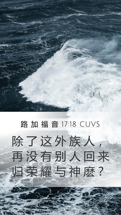 路 加 福 音 17:18 CUVS Mobile Phone Wallpaper - 除 了 这 外 族 人 ， 再 没 有 别 人 - Mobile Bible Verse Wallpaper