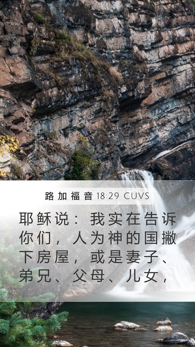 路 加 福 音 18:29 CUVS Bible Verse Image