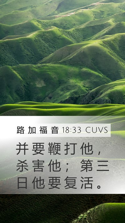 路 加 福 音 18:33 CUVS Bible Verse Image