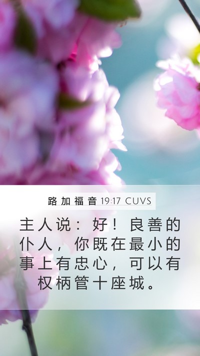 路 加 福 音 19:17 CUVS Bible Verse Image