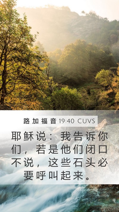 路 加 福 音 19:40 CUVS Bible Verse Image