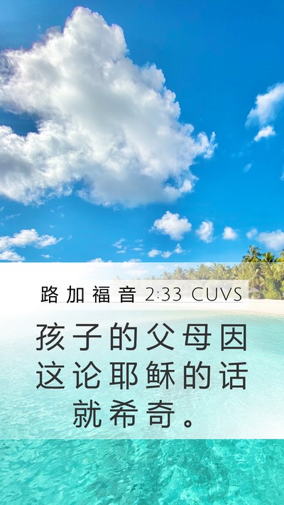 路 加 福 音 2:33 CUVS Bible Verse Image