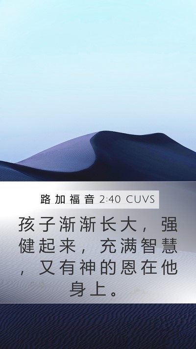 路 加 福 音 2:40 CUVS Bible Verse Image