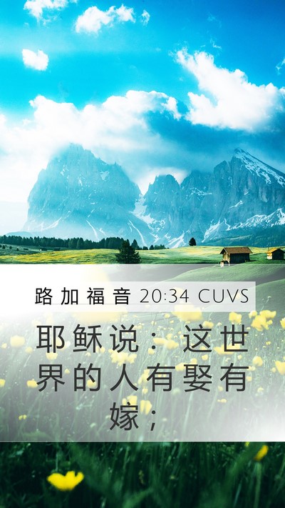 路 加 福 音 20:34 CUVS Bible Verse Image