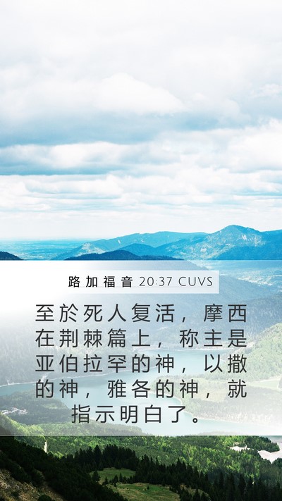 路 加 福 音 20:37 CUVS Mobile Phone Wallpaper - 至 於 死 人 复 活 ， 摩 西 在 荆 棘 - Mobile Bible Verse Wallpaper