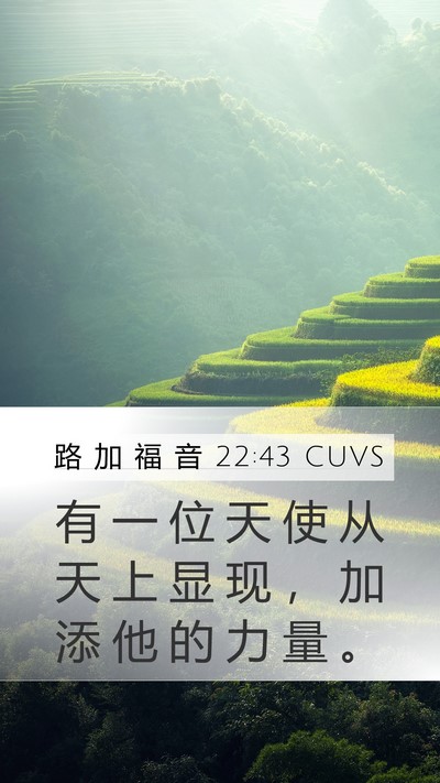 路 加 福 音 22:43 CUVS Mobile Phone Wallpaper - 有 一 位 天 使 从 天 上 显 现 ， 加 - Mobile Bible Verse Wallpaper