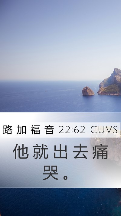 路 加 福 音 22:62 CUVS Mobile Phone Wallpaper - 他 就 出 去 痛 哭 - Mobile Bible Verse Wallpaper