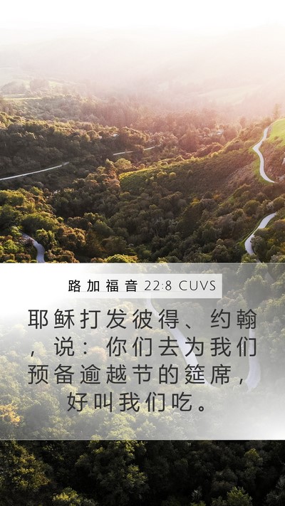 路 加 福 音 22:8 CUVS Bible Verse Image