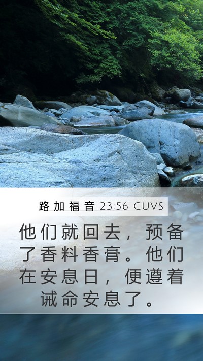 路 加 福 音 23:56 CUVS Bible Verse Image