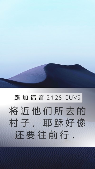 路 加 福 音 24:28 CUVS Bible Verse Image