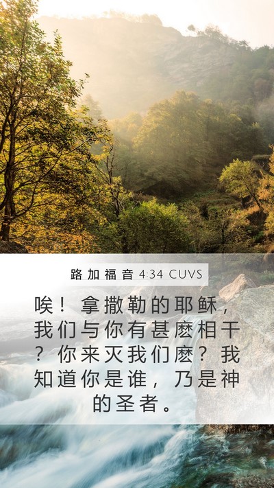 路 加 福 音 4:34 CUVS Mobile Phone Wallpaper - 唉 ！ 拿 撒 勒 的 耶 稣 ， 我 们 与 - Mobile Bible Verse Wallpaper