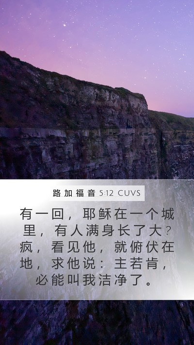 路 加 福 音 5:12 CUVS Bible Verse Image