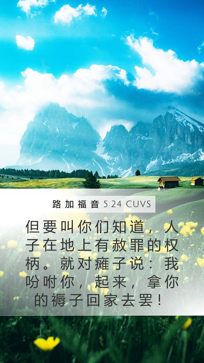 路 加 福 音 5:24 CUVS Mobile Phone Wallpaper - 但 要 叫 你 们 知 道 ， 人 子 在 地 - Mobile Bible Verse Wallpaper