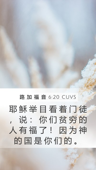 路 加 福 音 6:20 CUVS Bible Verse Image