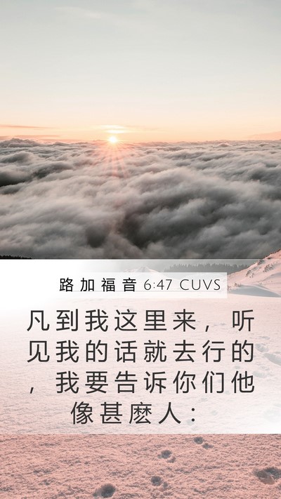 路 加 福 音 6:47 CUVS Bible Verse Image