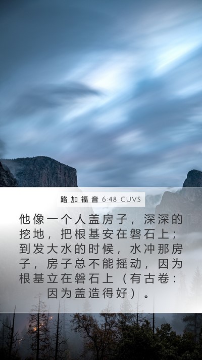 路 加 福 音 6:48 CUVS Bible Verse Image