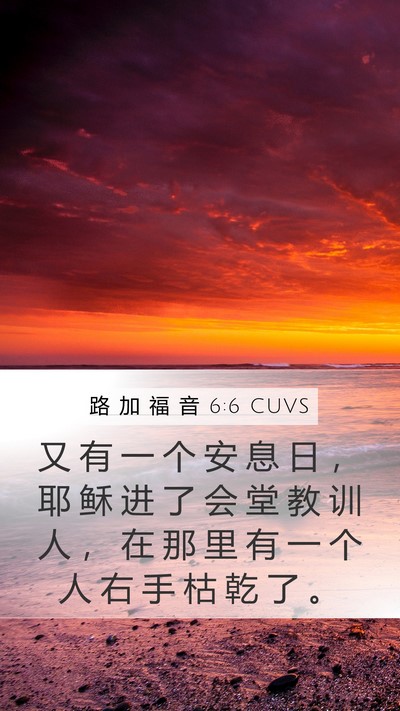 路 加 福 音 6:6 CUVS Bible Verse Image