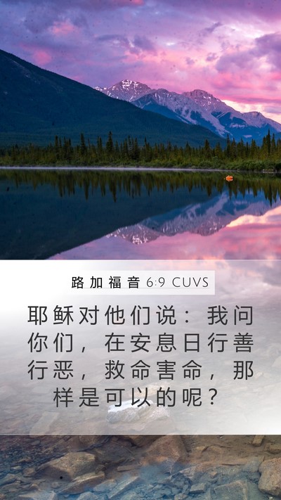 路 加 福 音 6:9 CUVS Bible Verse Image
