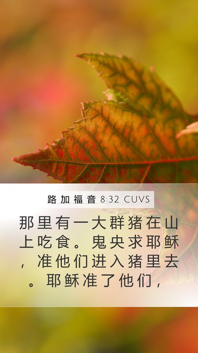 路 加 福 音 8:32 CUVS Bible Verse Image